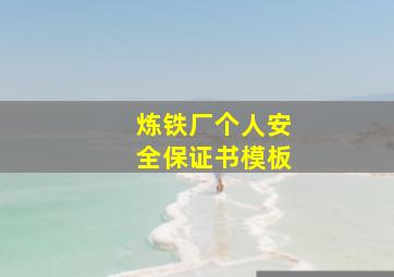 炼铁厂个人安全保证书模板