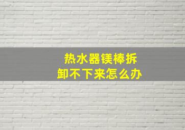 热水器镁棒拆卸不下来怎么办