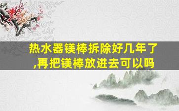 热水器镁棒拆除好几年了,再把镁棒放进去可以吗