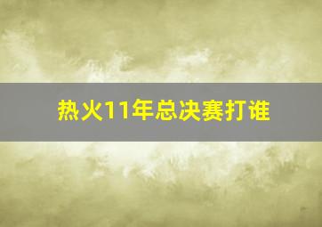 热火11年总决赛打谁