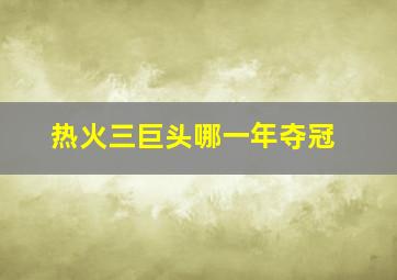 热火三巨头哪一年夺冠