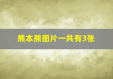 熊本熊图片一共有3张