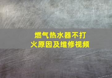 燃气热水器不打火原因及维修视频