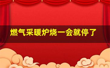 燃气采暖炉烧一会就停了