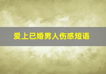 爱上已婚男人伤感短语