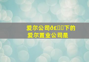 爱尔公司𣄃下的爱尔置业公司是