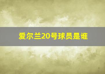 爱尔兰20号球员是谁