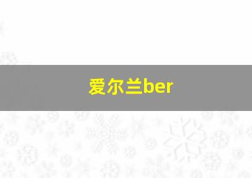 爱尔兰ber