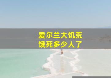 爱尔兰大饥荒饿死多少人了