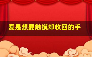 爱是想要触摸却收回的手