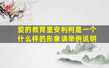 爱的教育里安利柯是一个什么样的形象请举例说明