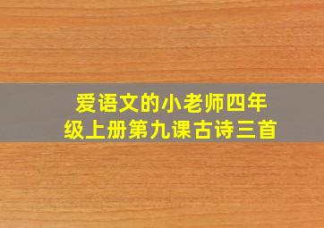 爱语文的小老师四年级上册第九课古诗三首