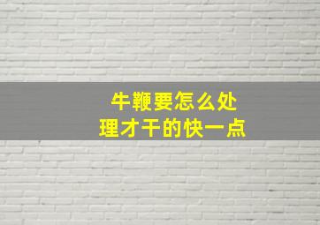 牛鞭要怎么处理才干的快一点