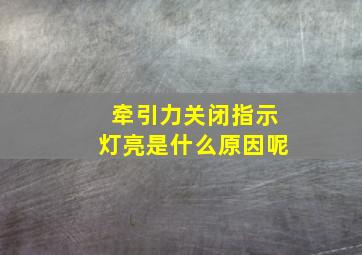 牵引力关闭指示灯亮是什么原因呢