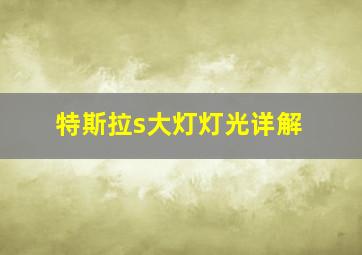 特斯拉s大灯灯光详解