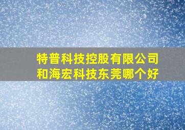 特普科技控股有限公司和海宏科技东莞哪个好