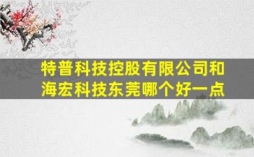 特普科技控股有限公司和海宏科技东莞哪个好一点