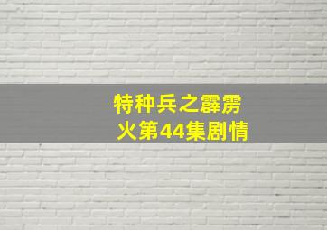 特种兵之霹雳火第44集剧情