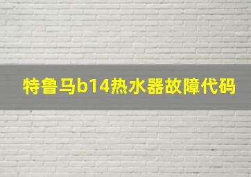 特鲁马b14热水器故障代码