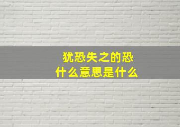 犹恐失之的恐什么意思是什么