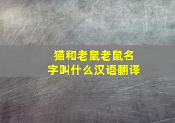 猫和老鼠老鼠名字叫什么汉语翻译