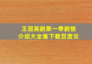 王冠英剧第一季剧情介绍大全集下载百度云