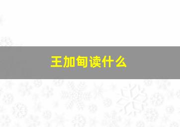 王加甸读什么