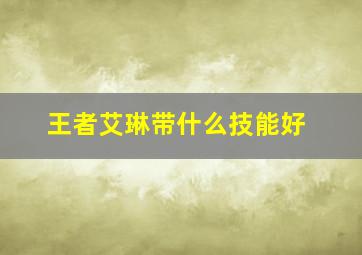 王者艾琳带什么技能好