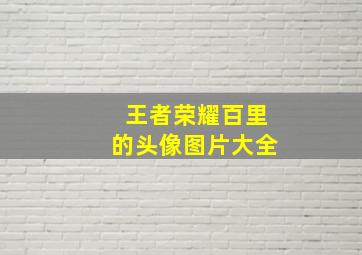 王者荣耀百里的头像图片大全