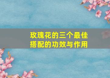 玫瑰花的三个最佳搭配的功效与作用