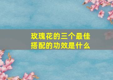 玫瑰花的三个最佳搭配的功效是什么