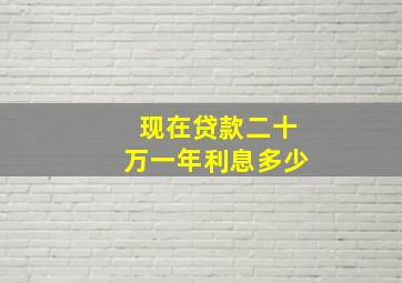 现在贷款二十万一年利息多少