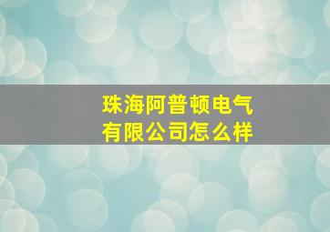 珠海阿普顿电气有限公司怎么样