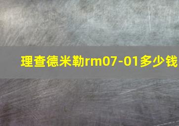 理查德米勒rm07-01多少钱