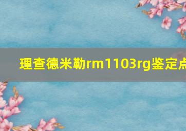 理查德米勒rm1103rg鉴定点