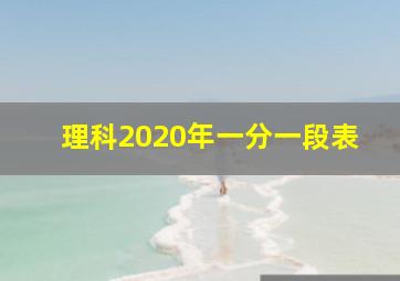 理科2020年一分一段表