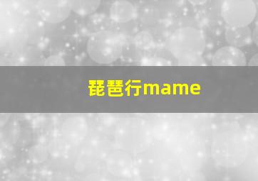 琵琶行mame