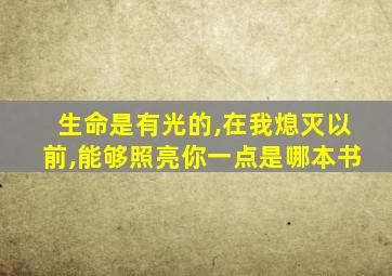 生命是有光的,在我熄灭以前,能够照亮你一点是哪本书