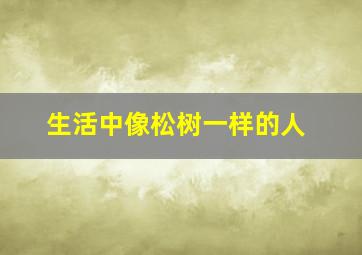 生活中像松树一样的人