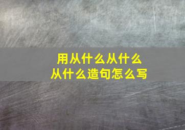 用从什么从什么从什么造句怎么写