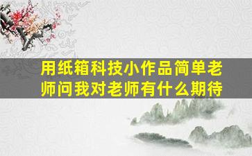 用纸箱科技小作品简单老师问我对老师有什么期待