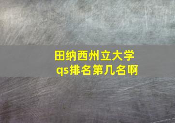 田纳西州立大学qs排名第几名啊