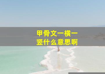 甲骨文一横一竖什么意思啊