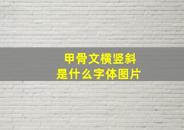 甲骨文横竖斜是什么字体图片