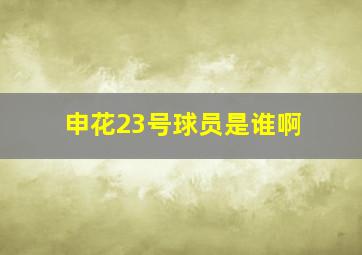 申花23号球员是谁啊