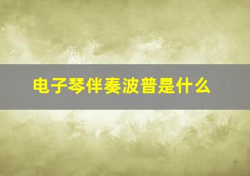 电子琴伴奏波普是什么