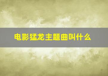 电影猛龙主题曲叫什么