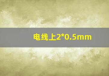 电线上2*0.5mm