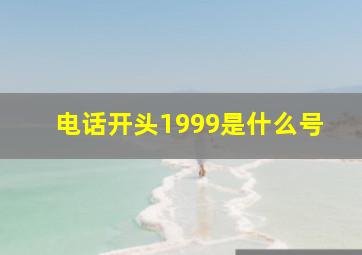 电话开头1999是什么号