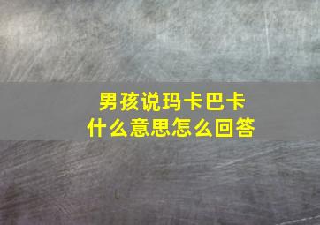 男孩说玛卡巴卡什么意思怎么回答